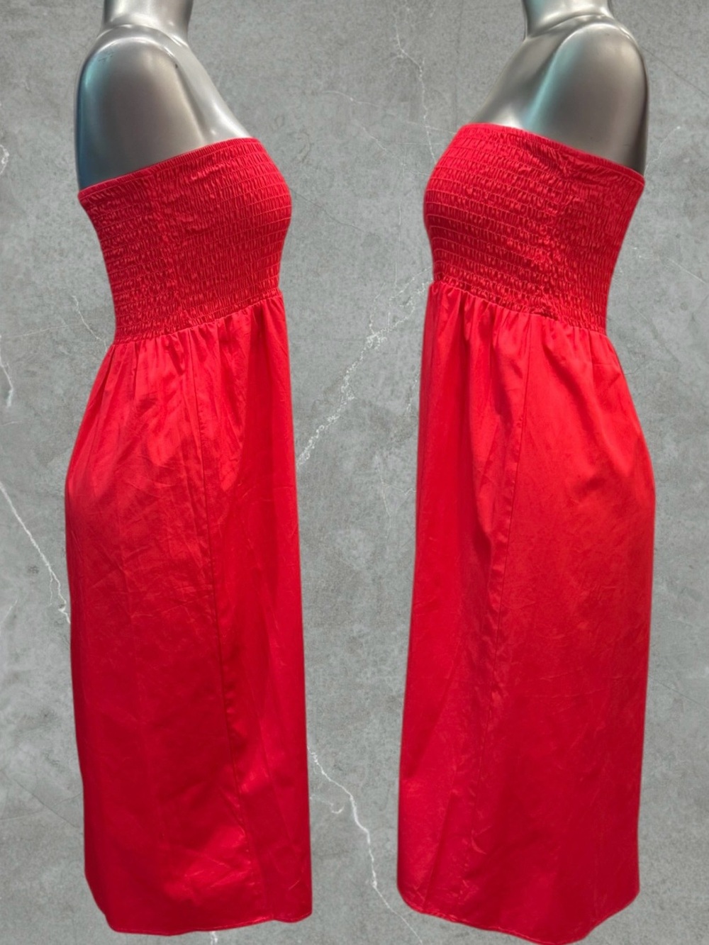 2 for $30 | Red Convertible Smocked Cover Up Dress - Picture 9 of 16